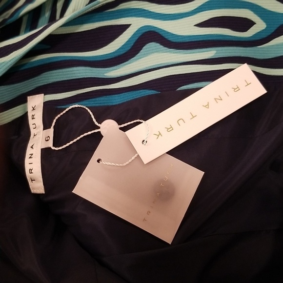 💕TRINA TURK💕 Pistache Blazer ~ Blue WIllow Ottoman Ceramic Print 6 NWT - Picture 13 of 16